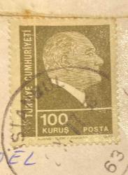Mektup Zarfından Kesilmiş  / Postadan Geçmiş Pul Filateli - İstanbul, 1977 Damgalı - ATATÜRK, 100 KURUŞ - Türkiye Cumhuriyeti