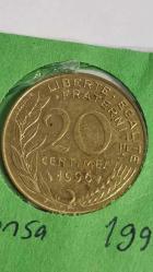 FRANSA 1996 20 CENTIMES