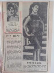 Tercüman Gazetesi İlave Eki Ses, Tiyatro ve Sinema Mecmuası Dergisi - 14 Kasım 1962 - Sayı:20 - Mediha Fidan - Biz Bize - Semra Yıldız - Türk Dansöz - Afrika Siyahileri Arasında  - Ne Var Ne Yok - Tarihde Moda - Filiz Borak - Ben Paris'de İken - Polat Tezel - Yarının Genç Şairleri - Mikrofon Başından Tunceli Dağlarına - Arhan Tekvar - 3 Bin Metre Yükseklikteyiz - 7 Madenci - İlme Hizmeti Tercih Ettim - Arhan Tekvar - Ayşe Abla - Erdal Taştimur - Sevim Şengül - Perihan Sözeri - Aysel Kozalak - Şakadan Damlacıklar - Süleyman Özdağ - Aliki Vuyuklaki - Göksel Arsoy - O mu Benzemek Ne Demek! - Zeki Müren - Makyaj Sanatı - Balarısı Ahmet Özdemir - Ekmek Parası - Kamil Tomruk - Aşkı Öğreten Kadın - Caroll Munro - Dans Hocası - Suzan Avcı - Beyaz Perdenin Seks Bombası - Sahneye de Çıktı - Evlenmek İstiyorum - Güven Pınarlı - Suzan Köktürk - Muharrem Gürses - Zenit Düdüklü Tencere Reklamı fotoğraf ve haberi - Tam Takım Dergi - Ciltten Çıkmadır