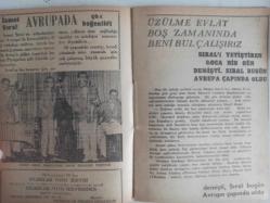 Tercüman Gazetesi İlave Eki Ses, Tiyatro ve Sinema Mecmuası Dergisi - 19 Eylül 1962 - Sayı:12 - İnci Birol - Biz Bize - Yeni Bir Jön - Emin Tunceli - Mualla Mukadder - Feriha Tunceli - Mücadele Kadını - Radyonun Güzel Kızı - Kısmet Çeşmesi - Patronlar Konuşuyor - Mahmut Anlar - Zeki Müren - Nigar Uluerer - Her Zaman Yenilik - Sahnede Yeni ve Değişik Kıyafetlere Önem Vermeli - Genç Şairler - İsmet Sıral Avrupa'da Çok Beğenildi - Üzülme Evlat Boş Zamanında Beni Bul Çalışırız - Ahmet ile Merih'in Arkabası Olan Küçük Şeytanlar Bir Araya Gelmişti - Antenler'in Şeytan Kardeşi - Tarihde Moda - Filiz Borak - Milli Lig fikstürü - Ayşe Abla - Evlenmek İstiyorum - Muzaffer Tema - Kızların Rüyalarına Giren Sert İfadeli Erkek - Muhterem Nur - Celal Sururi - Neşe Yulaç Tandoğan - Aşkı Öğreten Kadın - Caroll Munro - Nimet Köprülü - Milyoner Bir Müzisyen - Kurak Mezar - Tülin Sökal - Biraz Dedikodu - Hoover Çamaşır Makinesi Reklamı fotoğraf ve haberi - Tam Takım Dergi - Ciltten Çıkmadır