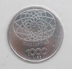 İtalya 1000 Lire gümüş 14,8 gr Romanın başkent oluşu hatıra 1870-1970