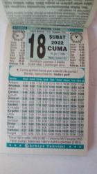 TÜRKİYE GAZETESİ TAKVİMİ 18 ŞUBAT 2022