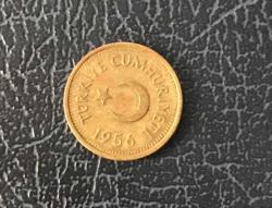 1956 CUMHURİYET MADENİ PARALARI  10 KURUŞ ( KENAR YAZILARI TERS )