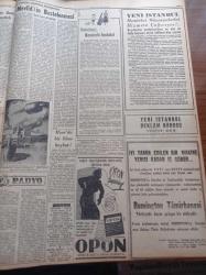 Yeni İstanbul Gazetesi - 13 Nisan 1956 - İsmet İnönü Başvekil Adnan Menderes'e Çok Sert Bir Cevap Verdi - Celal Bayar ve Adnan Menderes'in Dün Gezdiği Tesisler - Refik Halid Karay Yeni İstanbul'da - Mısır Fedaileri Telaviv'de Bir Mektebe Baskın Yaptı - Grace Kelly Dün Monaco'ya Vardı - Türk Hava Yolları İdare Meclisi Reisi Rıza Çerçel İstifa Etti - En Güzel Mevlid Bestesine 10 Bin Lira Vereceğiz - İstanbul Teknik Üniversitesi Sanat Kulübü Sahnesi - Siyasi Partiler Tarihimizde Müstakillik Hareketleri - 5. Türk Tarih Kurumu Çalışmalarına Başladı - Mimar Sinan'ın Heykeli Dün Merasimle Açıldı - Milano Fuarı Dün Resmen Açıldı - Radyo - Macarlarla İlk Güreş Yarın Akşam Yapılıyor - Muhittin Bulgurlu Fenerbahçe'den Çıkarıldı - Vasco Do Gama'nın Ankara Maçları - Brezilya Milli Maçı İçin Yapılan  Hazırlıklar - Milli Futbol Takımı Trieste Sahasında İtalyanlarla Birlikte