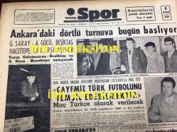 GÜNLÜK SPOR GAZETESİ - 8 KASIM 1958 - ANKARA'DAKİ DÖRTLÜ TURNUVA BUGÜN BAŞLIYOR - GAYEMİZ TÜRK FUTBOLUNU TEMSİL EDEBİLMEKTİR - ŞEREF KÖYLÜBAY - İZMİR'DE 10.000 KİŞİLİK KAPALI SALON - EKREM ÜNVERİR - CEZMİ BAŞAR - SİNEMA, FİLM SAYFASI - ÇAVLI ÇULFAZ - OSMAN A. KEREM - GENÇLER BOKS MÜSABAKALARI - GEREKO - ROMEN GÜREŞ LİGLERİ - HAMİT KAPLAN - YAPI VE KREDİ BANKASI REKLAMI - MUVAKKAR EKREM TALU - AT YARIŞLARI TÜRKİYE JOKEY KULÜBÜNDEN - ŞEREF KÖYLÜBAY