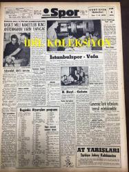 GÜNLÜK SPOR GAZETESİ - 8 KASIM 1958 - ANKARA'DAKİ DÖRTLÜ TURNUVA BUGÜN BAŞLIYOR - GAYEMİZ TÜRK FUTBOLUNU TEMSİL EDEBİLMEKTİR - ŞEREF KÖYLÜBAY - İZMİR'DE 10.000 KİŞİLİK KAPALI SALON - EKREM ÜNVERİR - CEZMİ BAŞAR - SİNEMA, FİLM SAYFASI - ÇAVLI ÇULFAZ - OSMAN A. KEREM - GENÇLER BOKS MÜSABAKALARI - GEREKO - ROMEN GÜREŞ LİGLERİ - HAMİT KAPLAN - YAPI VE KREDİ BANKASI REKLAMI - MUVAKKAR EKREM TALU - AT YARIŞLARI TÜRKİYE JOKEY KULÜBÜNDEN - ŞEREF KÖYLÜBAY