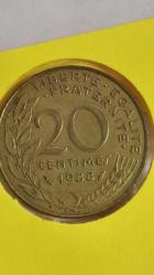 FRANSA 1988 20 CENTIMES