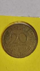 FRANSA 1977 20 CENTIMES