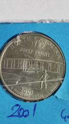 ABD 2001 NORTH CAROLINA 25 CENT