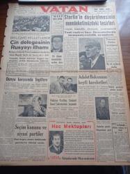 Vatan Gazetesi - 23 Eylül 1949 - Ahmet Emin Yalman - Birleşmiş Milletler'de Çin Delegesinin Rusya'yı İthamı - İngiltere Maliye Bakanı Sir Stafford Cripps - Sterlin'in Düşürülmesinin Memleketimizdeki Tesirleri - Truman Stalin Mülakatı - Seçim Kanunu Ve Siyasi Partiler - Cumhurbaşkanı İsmet İnönü'nün Gezintileri - Berlin Oteli Tefrika - Taksim Sineması - Yapı Ve Kredi Bankası 5 Yaşında - Suriye Hükümeti Eski Anlaşmaları Kabul Etmiyor - Nuh'un Gemisi Peşinde Yazı Dizisi - Cemiyet Hayatı - Tansiyon Aleti Yapan Saatçi Mehmet Pekuygun - Galatasaray İstanbulspor İle Hususî Karşılaşması - Beşiktaş İzmir'e Gitti - Arı Pirinç Unu Maması - Parker Dolma Kalem - Bulmaca - Radyo - Doktor Raif Ferit Bir
