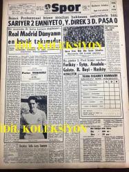 GÜNLÜK SPOR GAZETESİ - 23 KASIM 1958 - FENERBAHÇE, ADALET'İ GÜÇLÜKLE 1-0 YENEBİLDİ, TEK GOLÜ LEFTER KAYDETTİ - BEŞİKTAŞ - VEFA MAÇI - REAL MADRİD DÜNYANIN EN BÜYÜK TAKIMIDIR - REBİİ ERKAL İSTİFA ETTİ - GALATASARAY 2 - 1 ALTAY - MUVAKKAR EKREM TALU - NEJAT ALTAV - VELİ AKBAŞLI - ALTAY YENİ BİR İTALYAN ANTRENÖRÜ GETİRİYOR - ÇAVLI ÇULFAZ - DOĞUBANK - ÖMER İŞCAN - FARUK ARABOĞLU - KIZ OKULLARI İLK KIR KOŞUSU - AMATÖR KÜME MAÇLARI - ATİLLA KARSAN - RİAL - PERTEV TUNASELİ - TÜRK TİCARET BANKASI