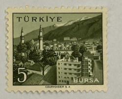 Mektup Zarfından Kesilmiş  / Postadan Geçmiş Pul Filateli -  TÜRKİYE BURSA - 5 PARA - Türkiye Cumhuriyeti