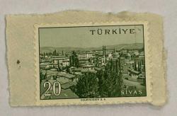Mektup Zarfından Kesilmiş  / Postadan Geçmiş Pul Filateli - TÜRKİYE SİVAS - 20 PARA - Türkiye Cumhuriyeti
