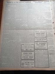 Vatan Gazetesi - 1 Ekim 1949 - Cumhurbaşkanı İsmet İnönü İç Ve Dış Siyaseti Açıkladı - Macaristan Da Yugoslavya İle Dostluk Paktını Feshetti - Gökten İnmeyen Ayetler - Doktor Lütfi Kırdar - Doktor Behçet Uz - Bursa Valisi Haşim İşcan - 1949 50 Marshall Yardım Programı- Berlin Oteli Yazan Vicki Baum Yazı Dizisi - Başbakan Şemsettin Günaltay - Altın Stoku Azalıyor - Çaykovski'nin Bir Eseri Bulundu - Atom Enerjisinin Kontrolü Müzakeresi- Atlas Sineması - Melek Sineması - Meşhur Şekerci Ali Muhiddin Hacı Bekir - Ordu Atı Şampiyonası Konkur Komple Yarışması - En Son Çıkan Türkçe Plaklar - Çapamarka - Henley Lastikleri - Meşhur Devry Sinema Makinaları