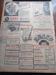 Vatan Gazetesi - 1 Ekim 1949 - Cumhurbaşkanı İsmet İnönü İç Ve Dış Siyaseti Açıkladı - Macaristan Da Yugoslavya İle Dostluk Paktını Feshetti - Gökten İnmeyen Ayetler - Doktor Lütfi Kırdar - Doktor Behçet Uz - Bursa Valisi Haşim İşcan - 1949 50 Marshall Yardım Programı- Berlin Oteli Yazan Vicki Baum Yazı Dizisi - Başbakan Şemsettin Günaltay - Altın Stoku Azalıyor - Çaykovski'nin Bir Eseri Bulundu - Atom Enerjisinin Kontrolü Müzakeresi- Atlas Sineması - Melek Sineması - Meşhur Şekerci Ali Muhiddin Hacı Bekir - Ordu Atı Şampiyonası Konkur Komple Yarışması - En Son Çıkan Türkçe Plaklar - Çapamarka - Henley Lastikleri - Meşhur Devry Sinema Makinaları