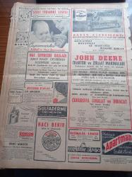 Vatan Gazetesi - 3 Eylül 1949 - Türkiye'nin Büyük Kalkınma Programı - Devlet Bakanı Cemil Sait Barlas'ın Beyanatı - Eski Üniversite Rektörü Cemil Bilsel Vefat Etti -  Cahide Sonku Fahri Olarak Şehir Tiyatrosuna Dönüyor - Başbakan Şemsettin Günaltay Erzincan'da Belediyeyi Tenkid Etti - Celal Bayar Mühim Bir Nutuk İrad Ediyor - Ağrı Dağında Nuh'un Gemisi Aranıyor - Sabahattin Ali Öldürüleceğini Biliyormuş -  Berlin Oteli Yazan Vicki Baum Yazı Dizisi - At Yarışları Başlıyor - İsmet İnönü Bugün Amiral Power'i Konuk Edecek - Atatürk Ve Doktor Şerafettin Bürge'ye Göre İstanbul - Tutum Bankası - İzmir Fuarı - John Deere Traktör Ve Ziraat Makinaları - Şişli Terakki Lisesi - Hac Seferleri Başladı - Ali Muhiddin Hacı Bekir - Ronson Çakmak - Pendik Palas