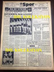 GÜNLÜK SPOR GAZETESİ - 3 ARALIK 1958 - TÜRKİYE - BULGARİSTAN MİLLİ MAÇI - PALMEIROS VE WIENER SPORT GELİYORLAR - MUVAKKAR EKREM TALU - TÜRKİYE, POLONYA BASKETBOL MAÇI - REMONDINI BİR AY İZİN ALDI - HASAN PAŞA FIRINI LALELİ - YILIN 5 SPORCUSU - İSLAM ÇUPİ - REŞAT ERTE - SUAT YILDIRIM - ÇAVLI ÇULFAZ - OKUL YURTLARINDAN, İSTANBUL KIZ LİSESİ - MURAT ERSİN - TÜRK TİCARET BANKASI