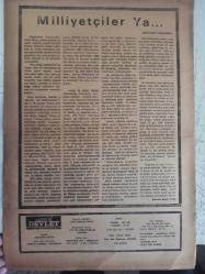 Devlet Milliyetçi Siyasi Haftalık Gazetesi - 25 Ocak 1977 - Sayı:377 - Kültür Yoksunu Muhterisler Her Cinayetin Arkasında Baykuş Gibi Tünüyorlar - Bakanlık İçindeki Çaşıt Kim? - Mehmet Özkan - Türkeş Karaoğlana - Türk Milletini Bir Bütün Olarak Sevme Hareketi - Osman Çakır - TRT'nin Sandöviç Taktiği - Parti Adına Değil Memleket Adına İstekler - Ülkücü Avı Devam Ediyor - Egemen Güçler Kimlerdir - Mustafa Gümüş - Milli Varlık ve Gayelerimiz Bakımından Türk Tarih ve Kültürünün Ehemmiyeti - Salon Sosyalistleri ve Kooperatifçiliğimiz - Sadık Cemile - Türkiye 77 Üzerine Bir Batılı Dost - Emine Işınsu - İlmin Gayesi ve Metodu - Milliyetçiler Ya - Abdülhadi Topallıoğlu fotoğraf ve haberi - Tam Takım Gazete