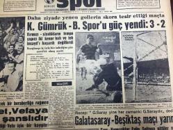GÜNLÜK SPOR GAZETESİ - 20 EYLÜL 1958 - KARAGÜMRÜK, BEYOĞLUSPOR 3-2 - ADALET, VEFA'YA KARŞI ŞANSLIDIR - FENERBAHÇE BUGÜN BURSA'YA GİDİYOR - NAZİF OTURGAN, G. ÇIRAY BALKAN REKORU KIRDI - İSLAM ÇUPİ - NEJAT ALTAY - İHSAN BİRİCİK - SİNEMA, FİLM SAYFASI - ÇAVLI ÇULFAN - MURAT ERSİN - M. REŞİD. BAYBURD - MUVAKKAR EKREM TALU - ŞEREF SEVER - AT YARIŞLARI KOŞULARIN PROGRAMI - 1958 BALKAN ATLETİZM ŞAMPİYONASI