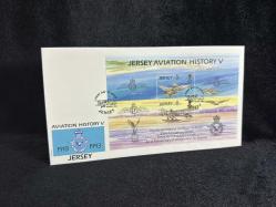 Uçak Temalı İngiltere S. Jersey Blok Pullu Özel Gün Damgalı İlk Gün Zarfı FDC RAF ROYAL AİR FORCE