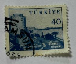 Mektup Zarfından Kesilmiş  / Postadan Geçmiş Pul Filateli - Samsun Damgalı - RUMELİ HİSARI - 40 PARA - Türkiye Cumhuriyeti