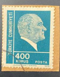 Mektup Zarfından Kesilmiş  / Postadan Geçmiş Pul Filateli - Damgalı - ATATÜRK, 400 KURUŞ - Türkiye Cumhuriyeti