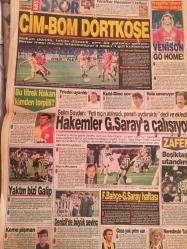 AKŞAM GAZETESİ ,16 EKİM 1995,TANSU ÇİLLER BAYRAM MERAL,OKTAY EKŞİ,BEŞİKTAŞ ,FENERBAHÇE,GALATASARAY,TARABZON,OĞUZ ÇETİN,VENİSON