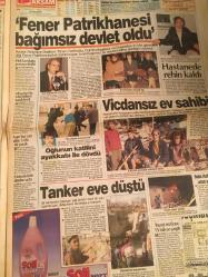 AKŞAM GAZETESİ ,16 EKİM 1995,TANSU ÇİLLER BAYRAM MERAL,OKTAY EKŞİ,BEŞİKTAŞ ,FENERBAHÇE,GALATASARAY,TARABZON,OĞUZ ÇETİN,VENİSON