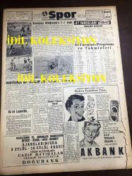 GÜNLÜK SPOR GAZETESİ - 7 EYLÜL 1958 - FENERBAHÇE Mİ İSTANBULSPOR MU? - SİRKECİ'DE DOĞUBANK İŞ HANINDA SATILIK ODALAR, TAPUSU ANAHTARI DERHAL TESLİM - KASIMPAŞA 4 - 1 BEYOĞLUSPOR - MERKEZ İSTİŞARE HEYETİ EKİM AYINDA TOPLANIYOR - BEYLERBEYİ, FERİKÖY'Ü ELEDİ - AKBANK REKLAMI - İDARECİ ŞABAN, MUVAKKAR EKREM TALU - SİNEMA, FİLM SAYFASI - GÜL KUPASI DÜN BAŞLADI - KÜREK BİRİNCİLİĞİNDE GALATASARAY FAVORİ - HASAN PAŞA FIRINI LALELİ - AT YARIŞLARI PROGRAMI, NETİCELERİ VE TAHMİNLERİ