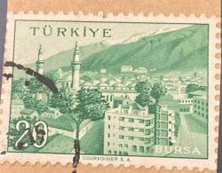 Mektup Zarfından Kesilmiş  / Postadan Geçmiş Pul Filateli - Damgalı - BURSA, 20 PARA - Türkiye Cumhuriyeti