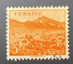 Mektup Zarfından Kesilmiş  / Postadan Geçmiş Pul Filateli - TUNCELİ, 5 PARA - Türkiye Cumhuriyeti