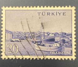 Mektup Zarfından Kesilmiş  / Postadan Geçmiş Pul Filateli - Damgalı - TRABZON, 20 PARA - Türkiye Cumhuriyeti
