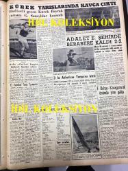 GÜNLÜK SPOR GAZETESİ - 25 AĞUSTOS 1958 - FENERBAHÇE, KARAGÜMRÜK'Ü 3-2 YENDİ - BEŞİKTAŞ - ALTAY'I 3-2 MAĞLUP ETTİ - ANKARAGÜCÜ 2 - 0 GALATASARAY - HASAN PAŞA FIRINI LALELİ - DÜNYA ORDULAR ARASO DENİZ PENTATLONU - YEŞİLDİREKLERİN GAYESİ İLK 6'YA GİRMEK OLMALI - KÜREK YARIŞLARINDA KAVGA ÇIKTI - AT YARIŞI SONUÇLARI - FENERBAHÇE, KARAGÜMRÜK ÖNÜNDE YİNE GALİP - EYÜPSPOR 4 - 3 KASIMPAŞA - TAKSİMSPOR 3 - 0 BEYOĞLUSPOR