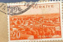 Mektup Zarfından Kesilmiş  / Postadan Geçmiş Pul Filateli - Damgalı - DİYARBAKIR, 20 PARA - Türkiye Cumhuriyeti