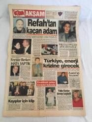 AKŞAM GAZETESİ,21 OCAK 1996,RUSLAR YELTSİNLE ALAY EDİYORDENİZ BAYKAL,ORHAN TAŞANLAR,SİNAN ERDEM,YALMAN,G SARAY,FENER,BOLİÇ,TRABZON,DAUM