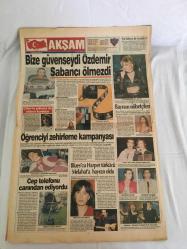 AKŞAM GAZATESİ,25 ŞUBAT 1996,YILMAZ.ANAP. RP,NECMEDDİN ERBAKANDEMİREL,ECEVİT,LEVENT YÜKSEL,SEZEN AKSU,SADDAM,KARTAL,TRABZON,FENERBAHÇE,ERTUĞRUL