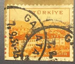 Mektup Zarfından Kesilmiş  / Postadan Geçmiş Pul Filateli - 7 Eylül 1954,Galata Damgalı - KIRŞEHİR, 5 PARA - Türkiye Cumhuriyeti