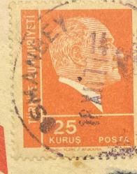 Mektup Zarfından Kesilmiş  / Postadan Geçmiş Pul Filateli - 1977,Osmanbey Damgalı - ATATÜRK, 25 KURUŞ - Türkiye Cumhuriyeti