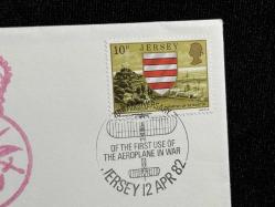 Savaş Uçak Temalı İngiltere S. Jersey Özel Gün Damgalı İlk Gün Zarfı FDC RAF ROYAL AİR FORCE Islak İmzalı Limited