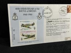 1980 Savaş Uçak Temalı İngiltere Kraliyet Hava Kuvvetleri Özel Gün Damgalı İlk Gün Zarfı FDC RAF ROYAL AİR FORCE THE BATTLE OF BRİTAİN