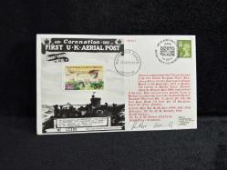 1981 İngiltere Kraliyet Hava Kuvvetleri RAF Royal Airforce FDC 2x Islak İmzalı Özel Gün Damgalı İlk Gün Zarfı AEROPHİLATELY