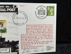 1981 İngiltere Kraliyet Hava Kuvvetleri RAF Royal Airforce FDC 2x Islak İmzalı Özel Gün Damgalı İlk Gün Zarfı AEROPHİLATELY