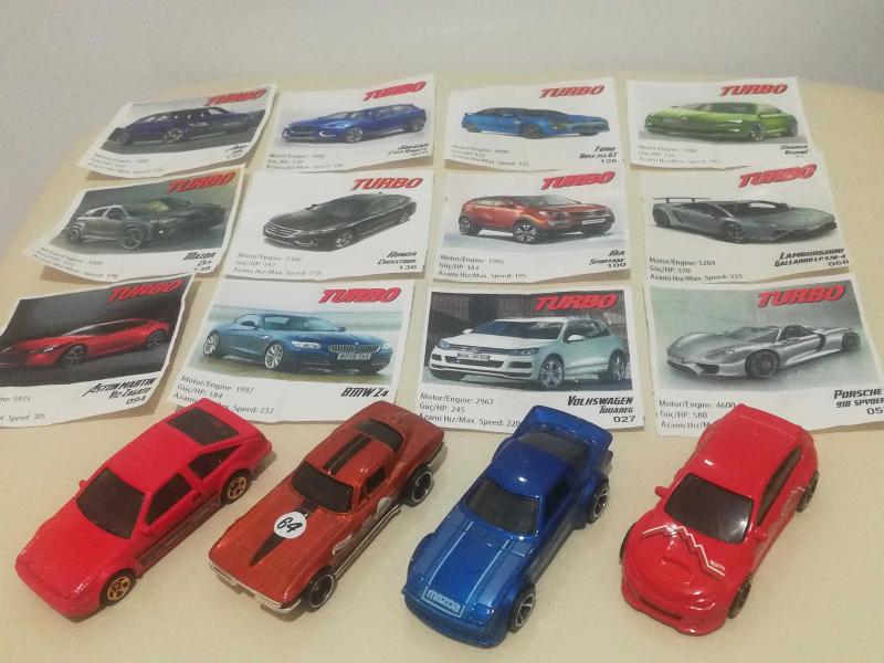 Nostaljik turbo sakız ciklet model araba kağıtları. Hot wheels
