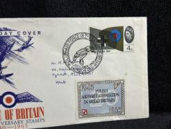 1965 İngiltere Polish Air Force in the BATTLE OF BRİTAİN 25. Ann. ROYAL AİR FORCE FDC  İlk Gün Zarfı