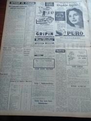 Vatan Gazetesi - 1 Nisan 1954 - Diyarbakır'daki Seçim Kavgası İçin Ciddi Tedbirler Alındı - Başbakan Adnan Menderes - Samet Ağaoğlu - Celal Bayar İş Bankası Delegelerle Görüştü - Migros Anlaşması Bugün İmzalanacak - Duhamel'in Konferansı - NATO Kalkan 1 Tatbikatı Başladı - Etibank'ın Afişleri Propaganda Sayıldı - Dünya Bankası İle Anlaşmazlık Yok - Seçim Suçları 3 - Denizde İsyan Yazan Herman Wouk Yazı Dizisi - Yahya Kemal Beyatlı Hasta - İtalyan Artistleri Bugün Geliyorlar - General Ali Fuat Cebesoy'un Siyasi Hatıraları Yazı Dizisi - Kore Değiştirme Birliği İzmir'de Toplandı - Film Yıldızı Belgin Doruk Puro Tuvalet Sabunlarını Tavsiye Ediyor - Gripin - Buffalo Otomobil Traktör Ve Kamyon Lastikleri - Arı Unları - Doğubank