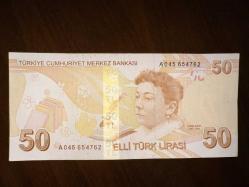 9. EMİSYON 50 TÜRK LİRASI  A 045 654762  ÇÇT/ÇA TCB 6446