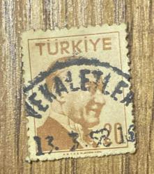 Mektup Zarfından Kesilmiş  / Postadan Geçmiş Pul Filateli -  13 Mart 1958 Damgalı - ATATÜRK, 20 PARA - Türkiye Cumhuriyeti