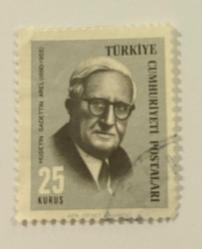 Mektup Zarfından Kesilmiş  / Postadan Geçmiş Pul Filateli - Damgalı - HÜSEYİN SADETTİN AREL (1880-1955)  - 25 KURUŞ - Türkiye Cumhuriyeti