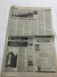 MİLLİ GAZETE,6 KASIM 1990.ÖNCE LAİKLİĞİ ÖĞRENİN,ERBAKAN,FİLİSTİN,NECATİ ÇELİK, BUSH,ÖZAL,HORZUM,JAMES BAKER,APO,İŞÇİ KAN AĞLIYOR