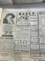 CUMHURİYET GAZETESİ 17 EKİM 1949 MANİSA SEÇİMİNİ DR.LÜTFİ KIRDAR KAZANDI-ARA SEÇİMLER 12 İLİMİZDE YAPILDI.-FENERBAHÇE İLE VEFA BERABERE KALDI-ÜÇÜNCÜ DÜNYA HARBİ GENE ÇİNDE HAZIRLANIYOR-RAHİKA YAZAN FATMA ESEN-SÖZ ARAMIZDA AHMED HİDAYET REEL-HAYATIN BENİMDİR ÇEVİREN:VAHDET GÜLTEKİN -HASAN KOLONYASI-HASAN SİNEMASINDA CİNAYET SAATİ-İPEK SİNEMASINDA GİLDA